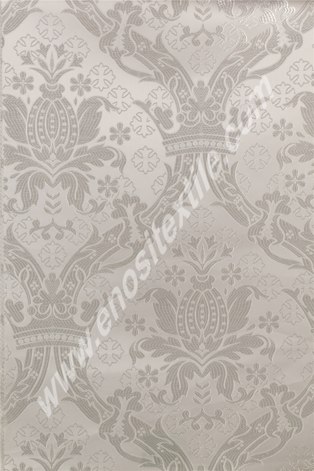 KL-028 White-Silver Brocade Fabrics